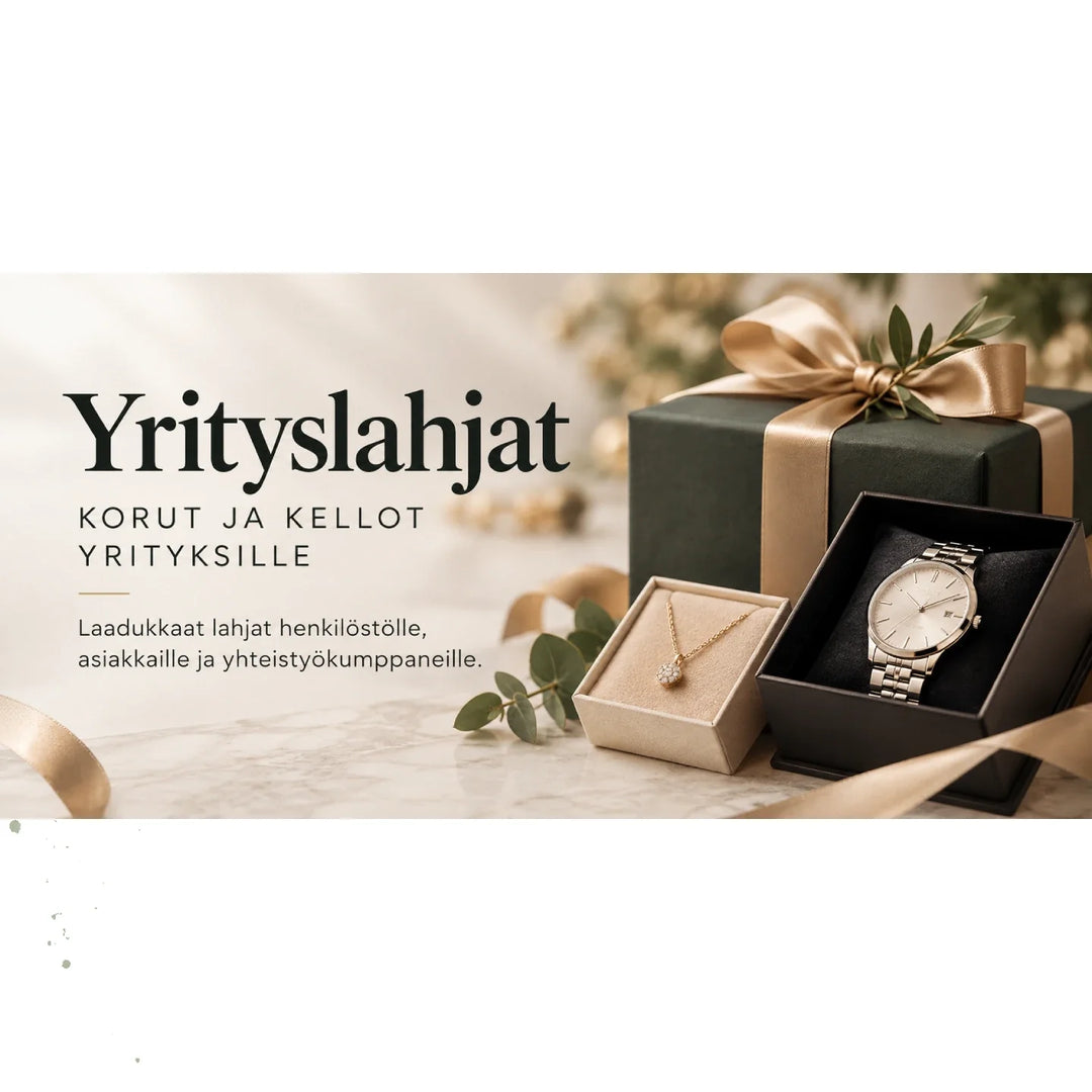 Yrityslahjat Kulta-Ajalta – korut ja kellot henkilöstölle ja asiakkaille