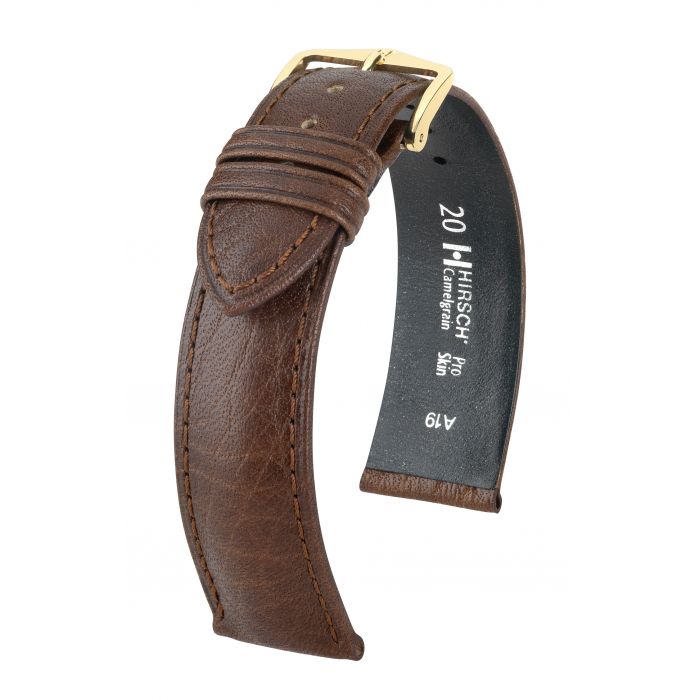 Hirsch Camelgrain NQR M 10 mm ruskea nahkaranneke