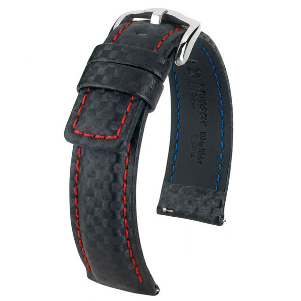 Hirsch Carbon nahkaranneke musta L 