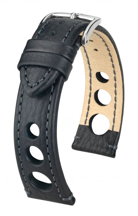 Hirsch Rally nahkaranneke musta L 20 mm