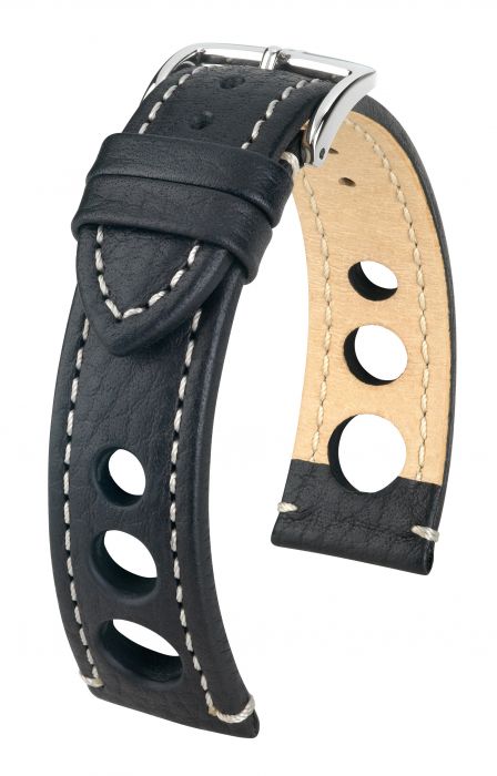 Hirsch Rally nahkaranneke musta L 20 mm