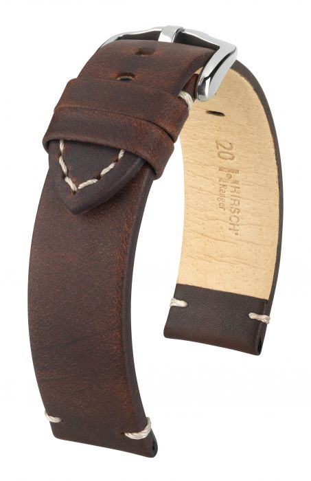 Hirsch Ranger nahkaranneke ruskea L 20 mm