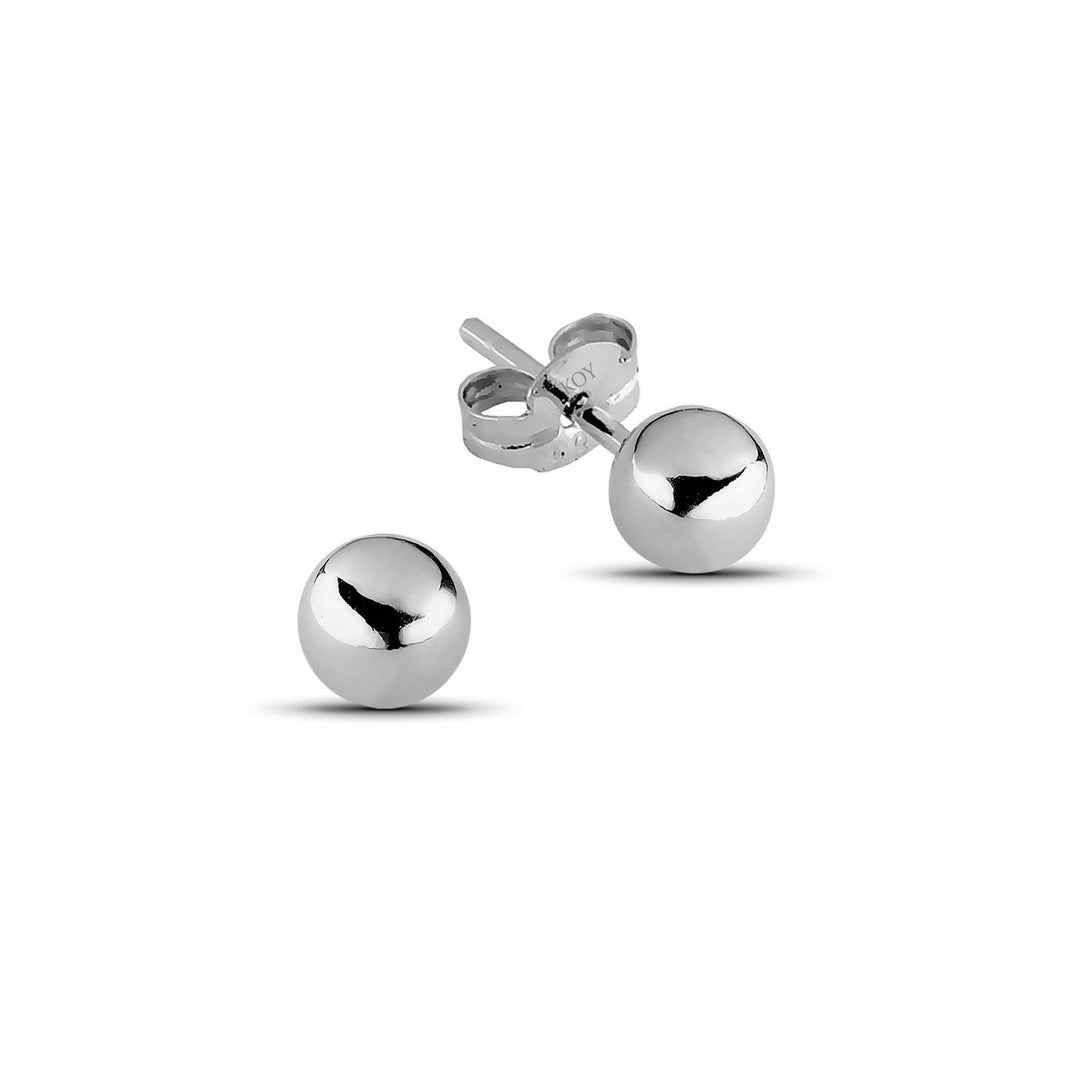 Valkokultaiset pallokorvakorut 3 mm 100211w