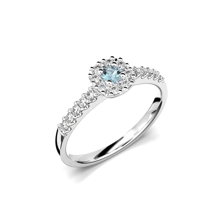 Festive Jasmin akvamariini-timanttisormus 0,18 ct 