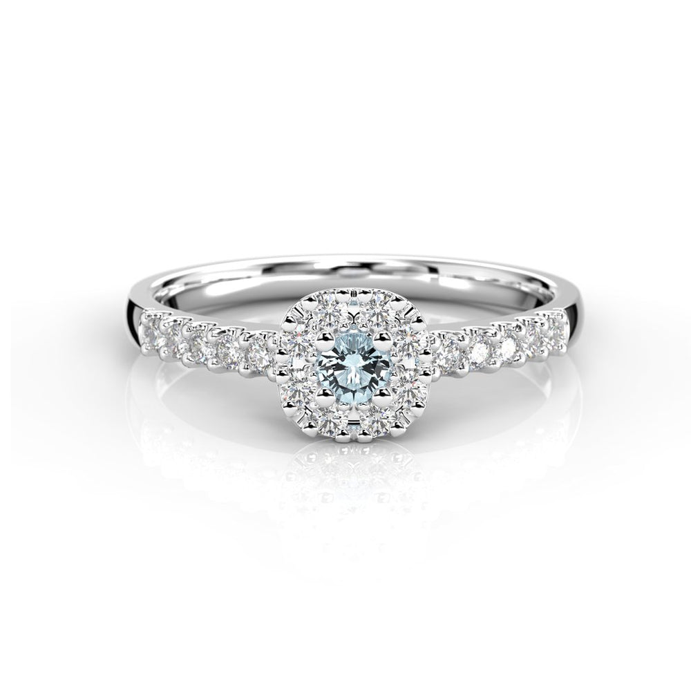 Festive Jasmin akvamariini-timanttisormus 0,18 ct 