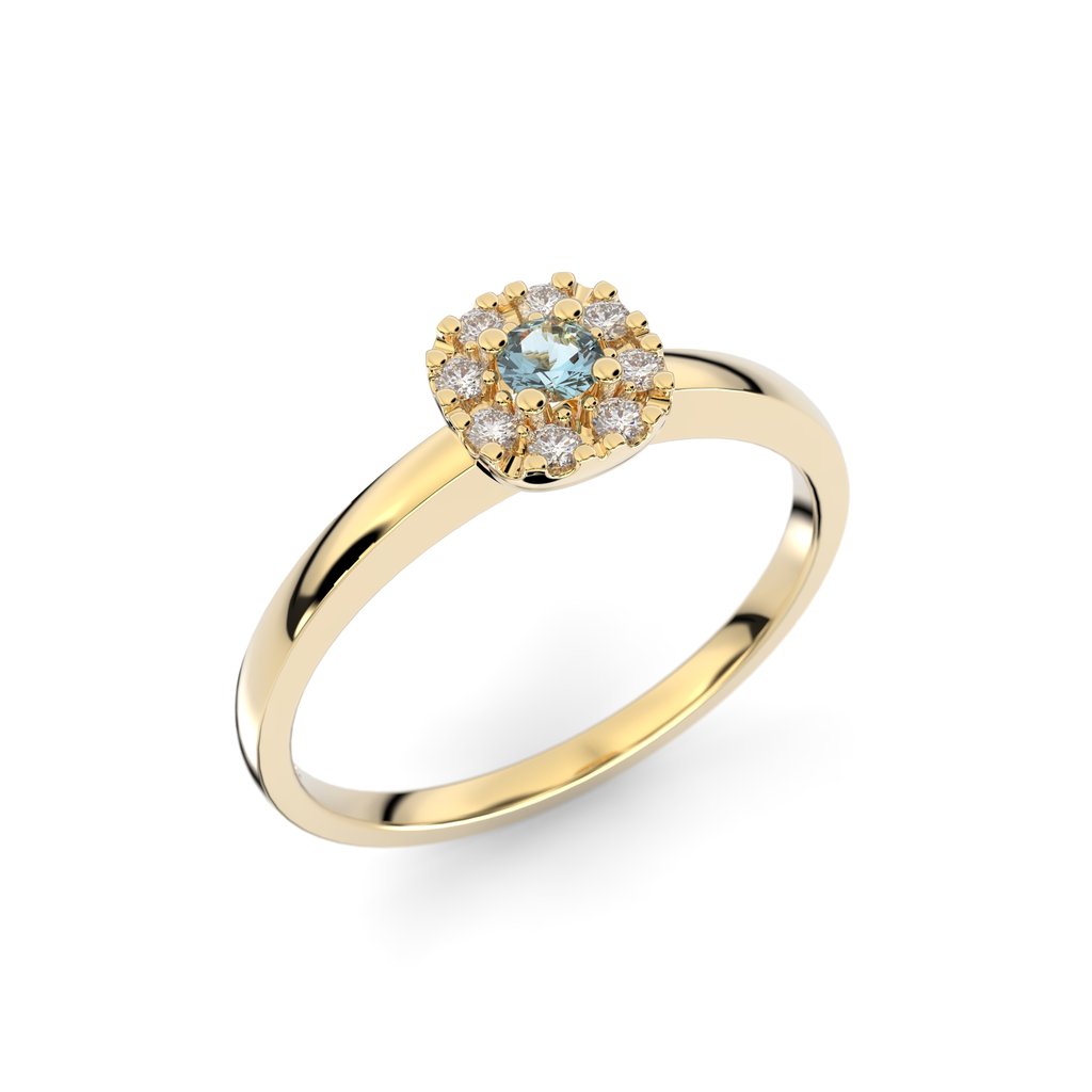 Festive Jasmin akvamariini-timanttisormus 0,08 ct 