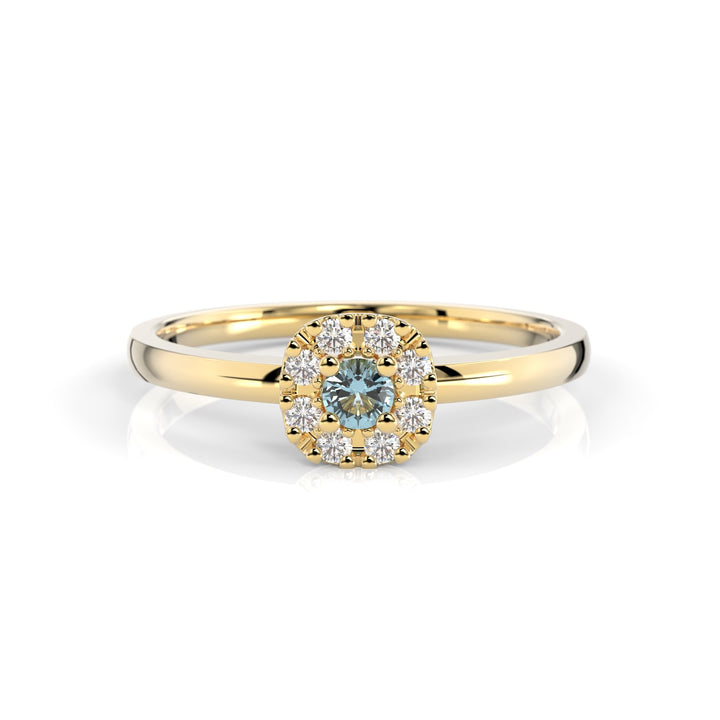 Festive Jasmin akvamariini-timanttisormus 0,08 ct 