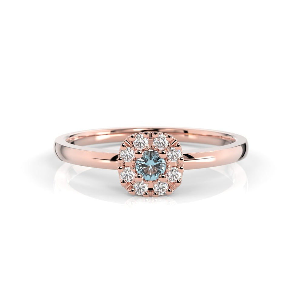 Festive Jasmin akvamariini-timanttisormus 0,08 ct 