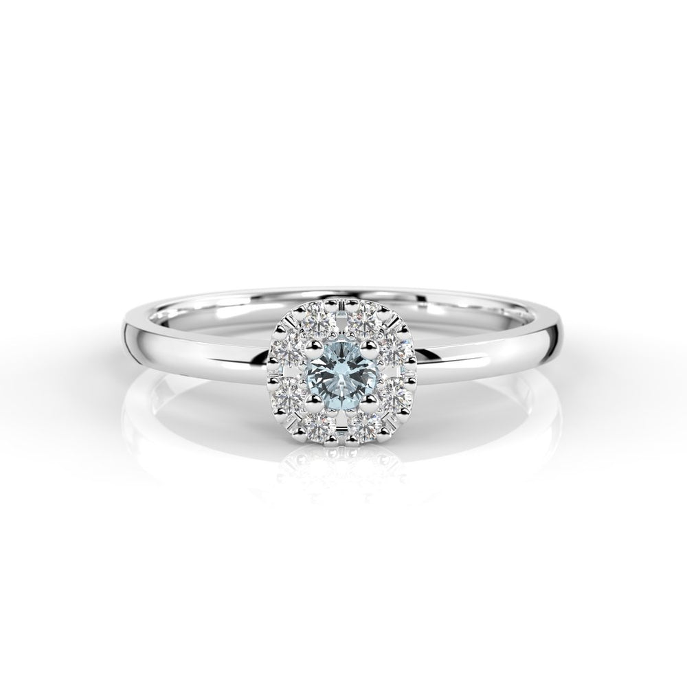 Festive Jasmin akvamariini-timanttisormus 0,08 ct 