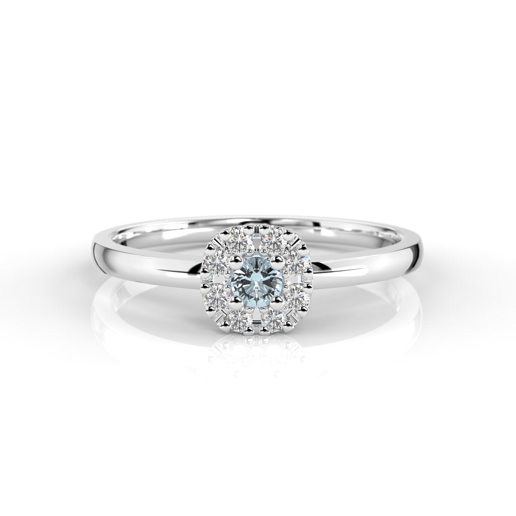 Festive Jasmin akvamariini-timanttisormus 0,08 ct 