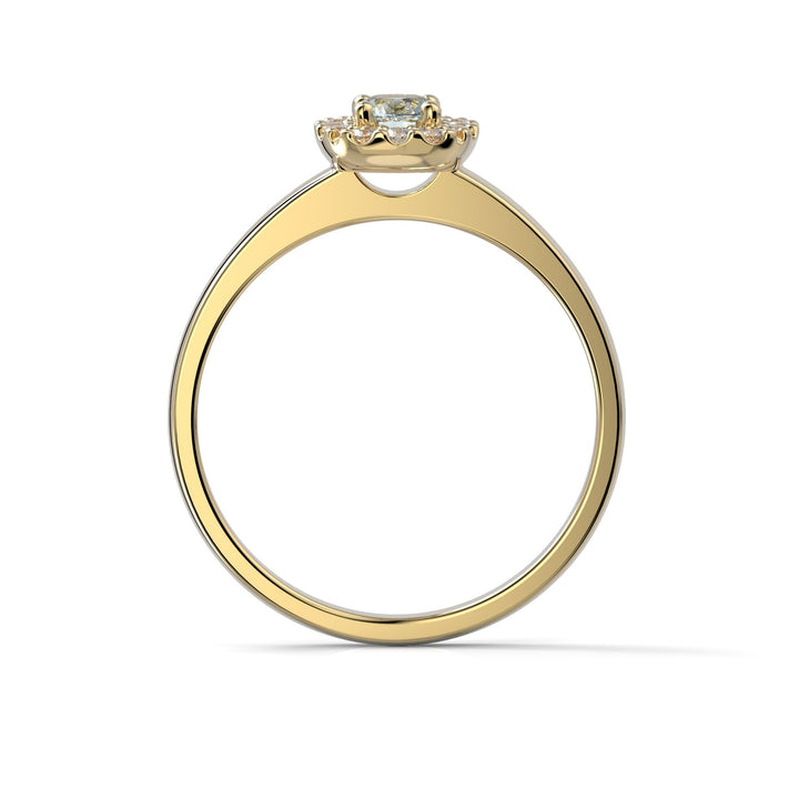 Festive Janette Akvamariini Timanttisormus 0,12 ct keltakulta