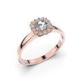 Festive Janette Akvamariini Timanttisormus 0,12 ct punakulta