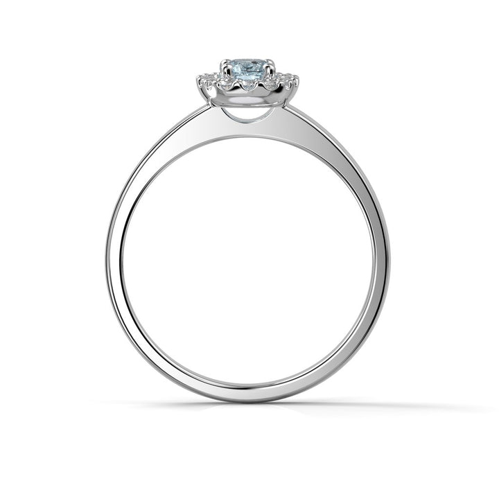 Festive Janette Akvamariini Timanttisormus 0,12 ct valkokulta