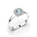 Festive Janette Akvamariini Timanttisormus 0,12 ct valkokulta