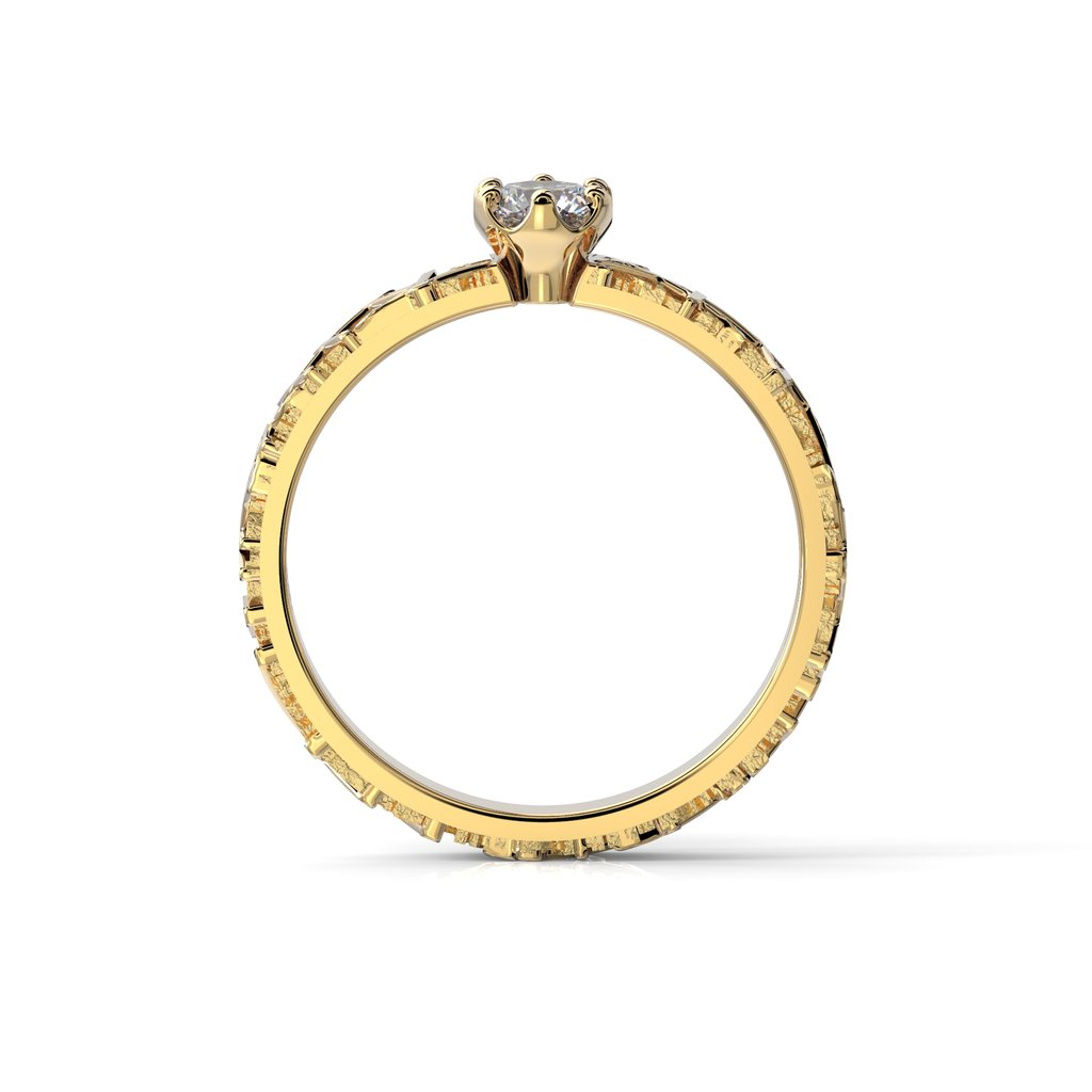 Festive Routa Ikirakka timanttisormus keltakulta 0,23 ct sormuksen profiili