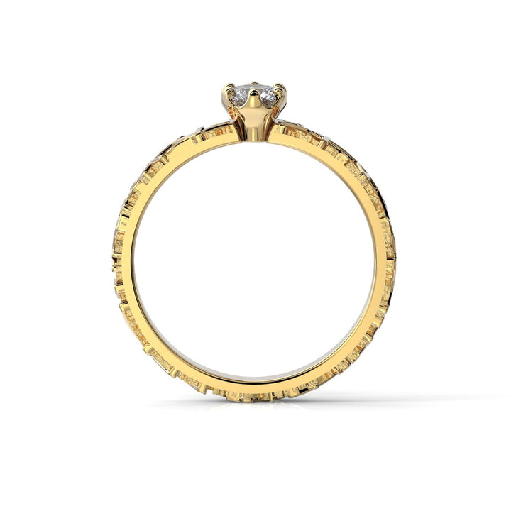 Festive Routa Ikirakka timanttisormus keltakulta 0,23 ct sormuksen profiili
