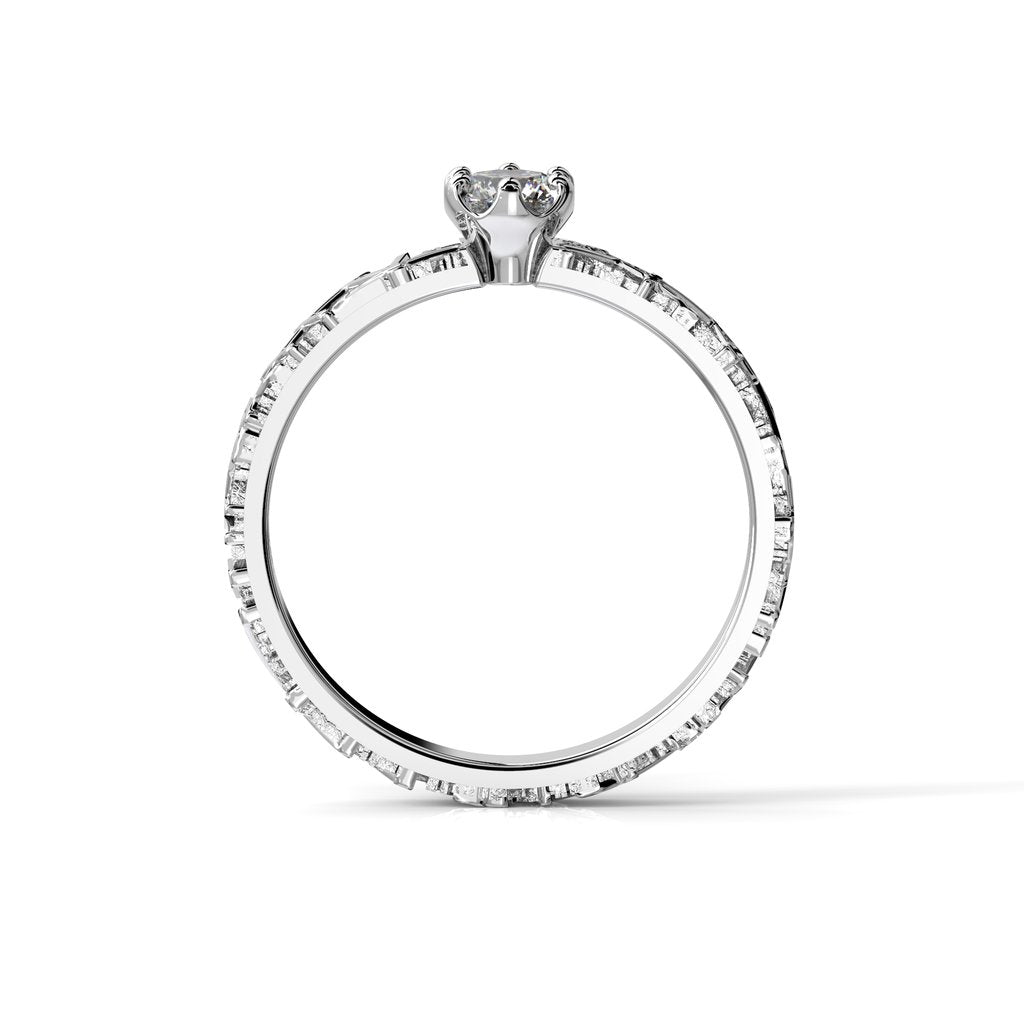 Festive Routa Ikirakka timanttisormus valkokulta 0,23 ct sormuksen sivuprofiili
