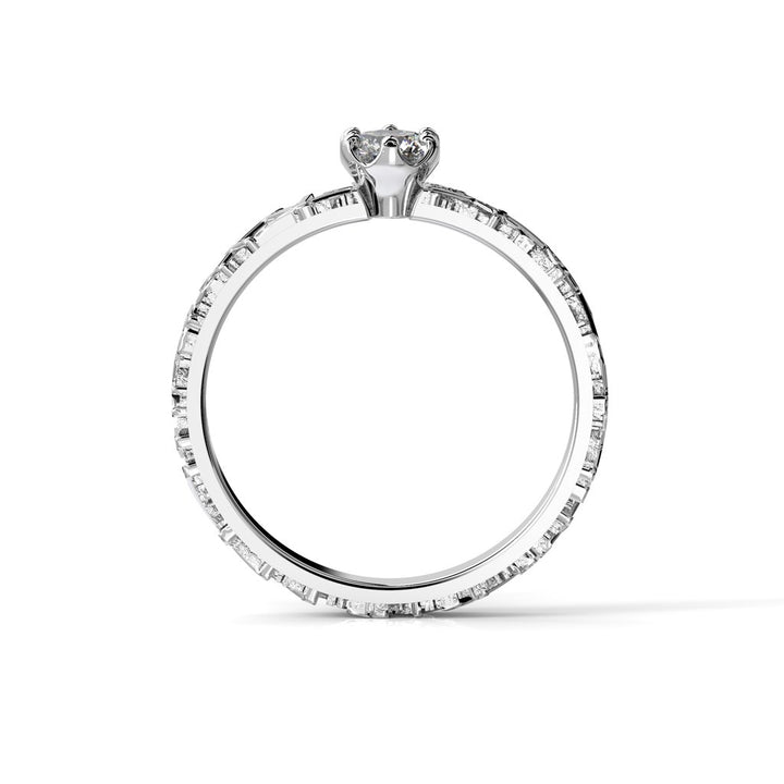 Festive Routa Ikirakka timanttisormus valkokulta 0,23 ct sormuksen sivuprofiili