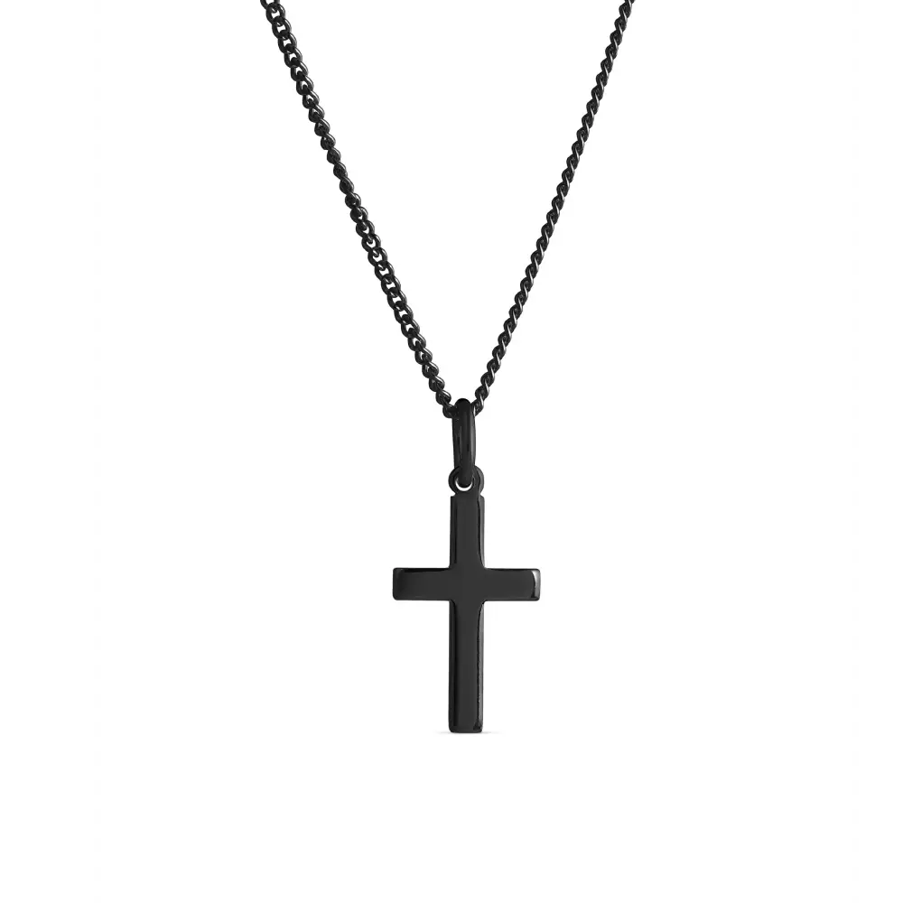 Musta hopeinen rippiristi 4256753500 Top Gold
