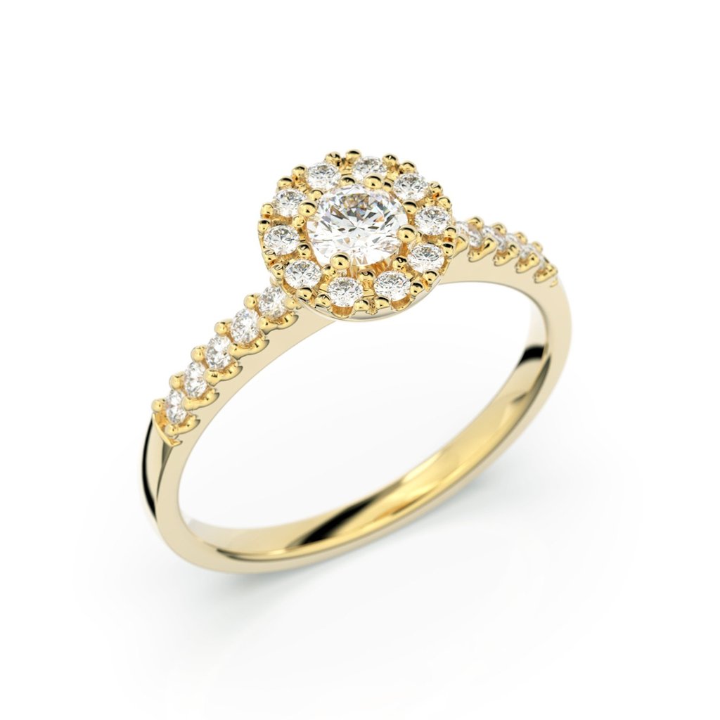 Festive Annabella timanttisormus 0,38 ct keltakulta