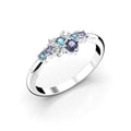 Festive Nelly Blue timanttisormus 0,03 ct valkokulta