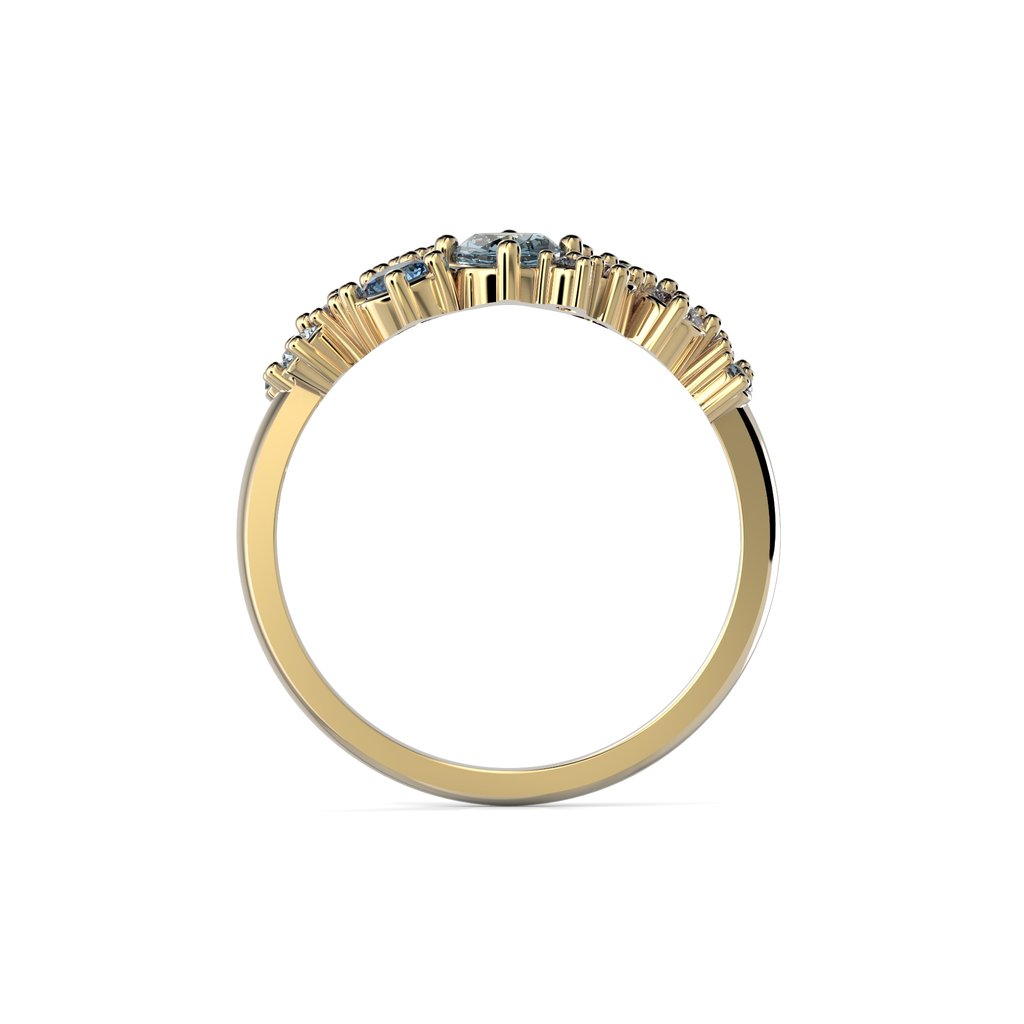 Festive Natasha Blue timanttisormus keltakulta 0,16 ct