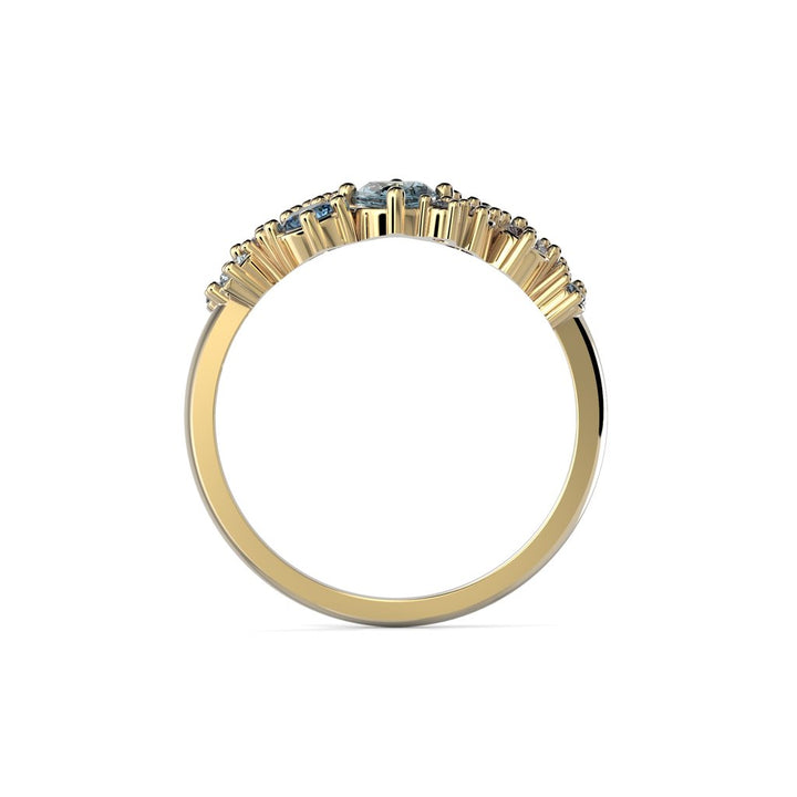 Festive Natasha Blue timanttisormus keltakulta 0,16 ct