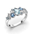 Festive Natasha Blue timanttisormus valkokulta 0,16 ct