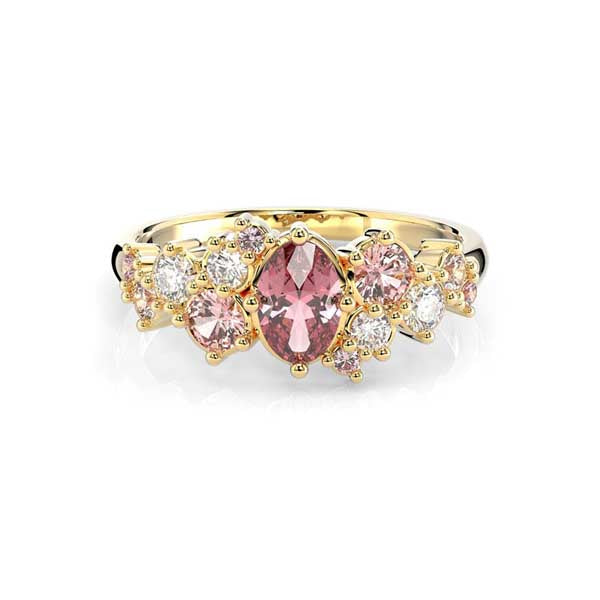 Festive Natasha Pink Timanttivärikivisormus 0,16 ct keltakulta