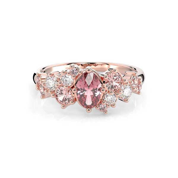 Festive Natasha Pink Timanttivärikivisormus 0,16 ct punakulta