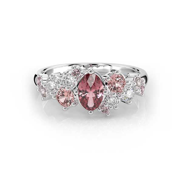 Festive Natasha Pink Timanttivärikivisormus 0,16 ct valkokulta