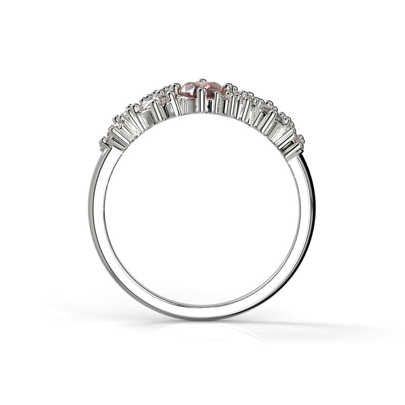 Festive Natasha Pink Timanttivärikivisormus 0,16 ct valkokulta