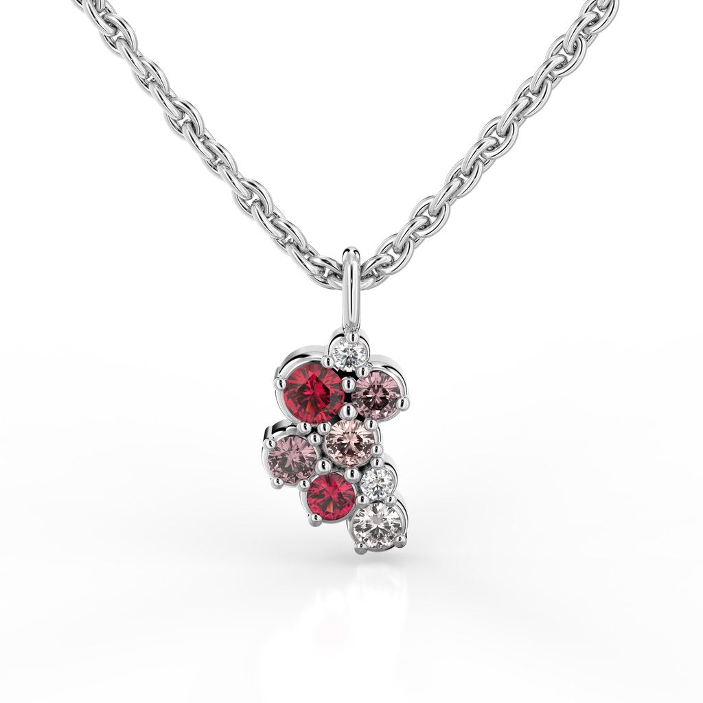 Festive Timanttiriipus Nelly Pink 0,02 ct valkokulta 14K