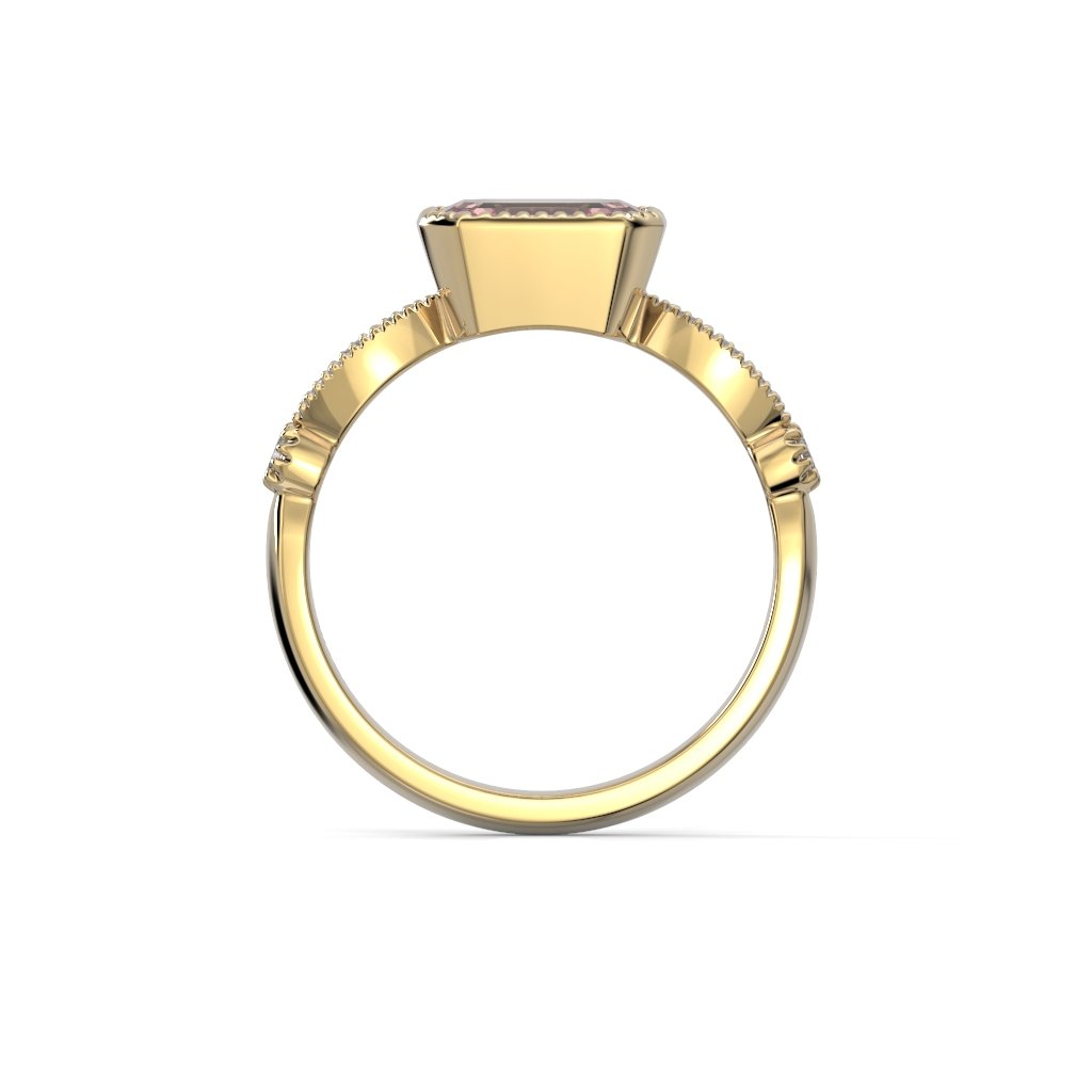 Festive Rosette Timanttimorganiittisormus 0,16 ct keltakulta