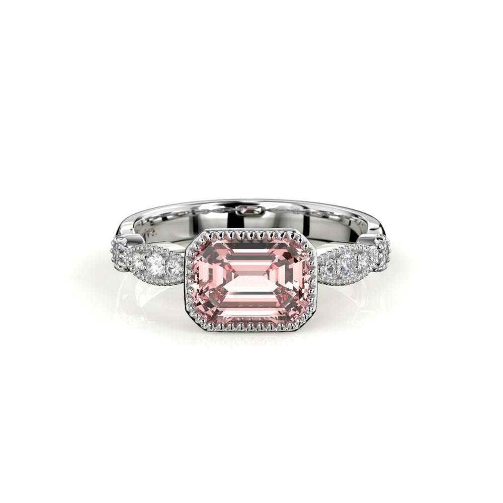 Festive Rosette Timanttimorganiittisormus 0,16 ct valkokulta