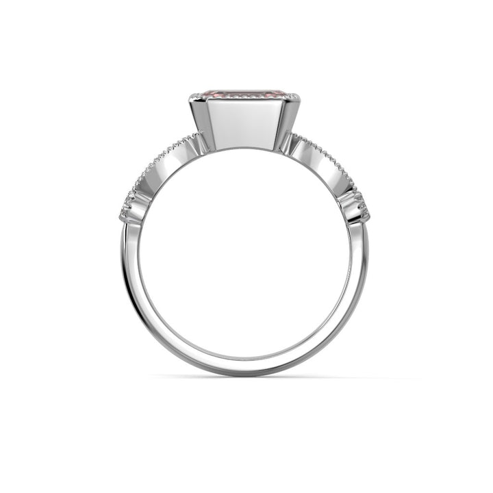 Festive Rosette Timanttimorganiittisormus 0,16 ct valkokulta