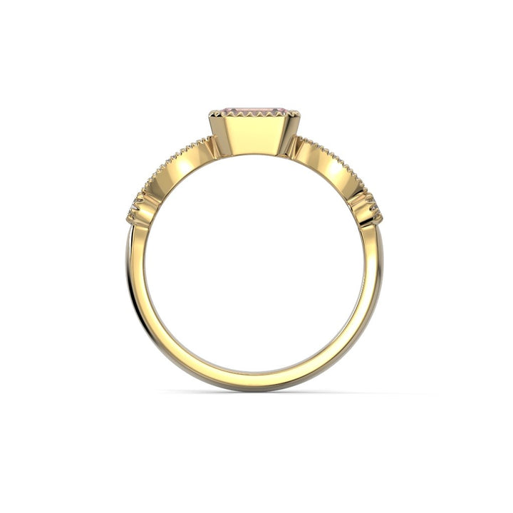 Festive Rosette Petite Timanttimorganiittisormus 0,16 ct keltakulta