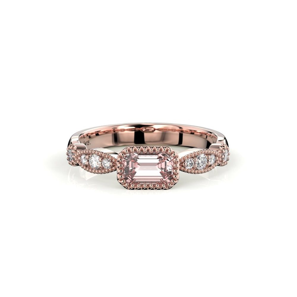 Festive Rosette Petite Timanttimorganiittisormus 0,16 ct punakulta