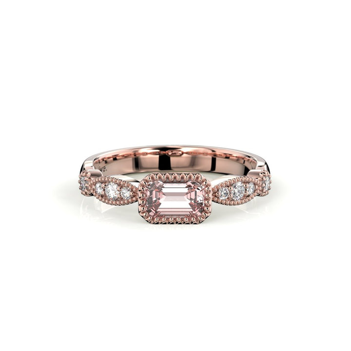 Festive Rosette Petite Timanttimorganiittisormus 0,16 ct punakulta