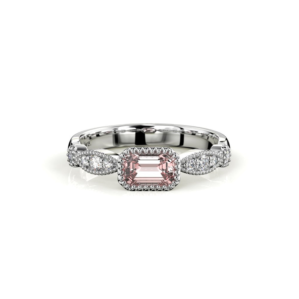 Festive Rosette Petite Timanttimorganiittisormus 0,16 ct valkokulta