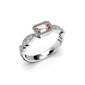 Festive Rosette Petite Timanttimorganiittisormus 0,16 ct valkokulta