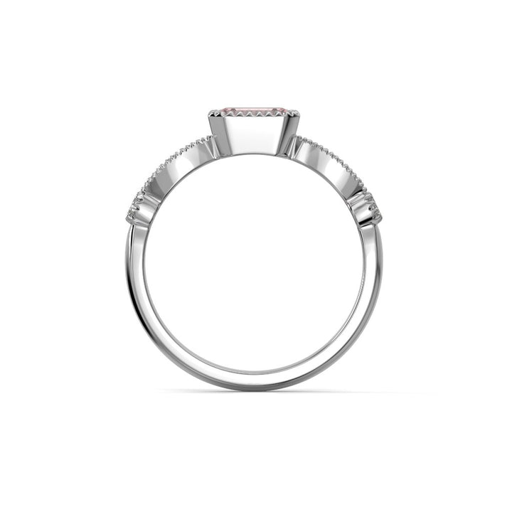 Festive Rosette Petite Timanttimorganiittisormus 0,16 ct valkokulta
