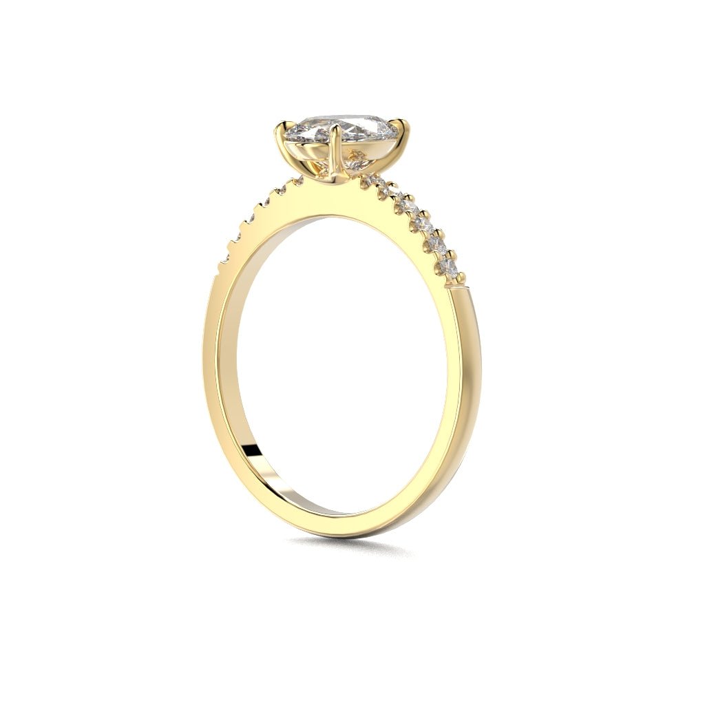Festive Selena Side 1,12 ct timanttisormus keltakulta