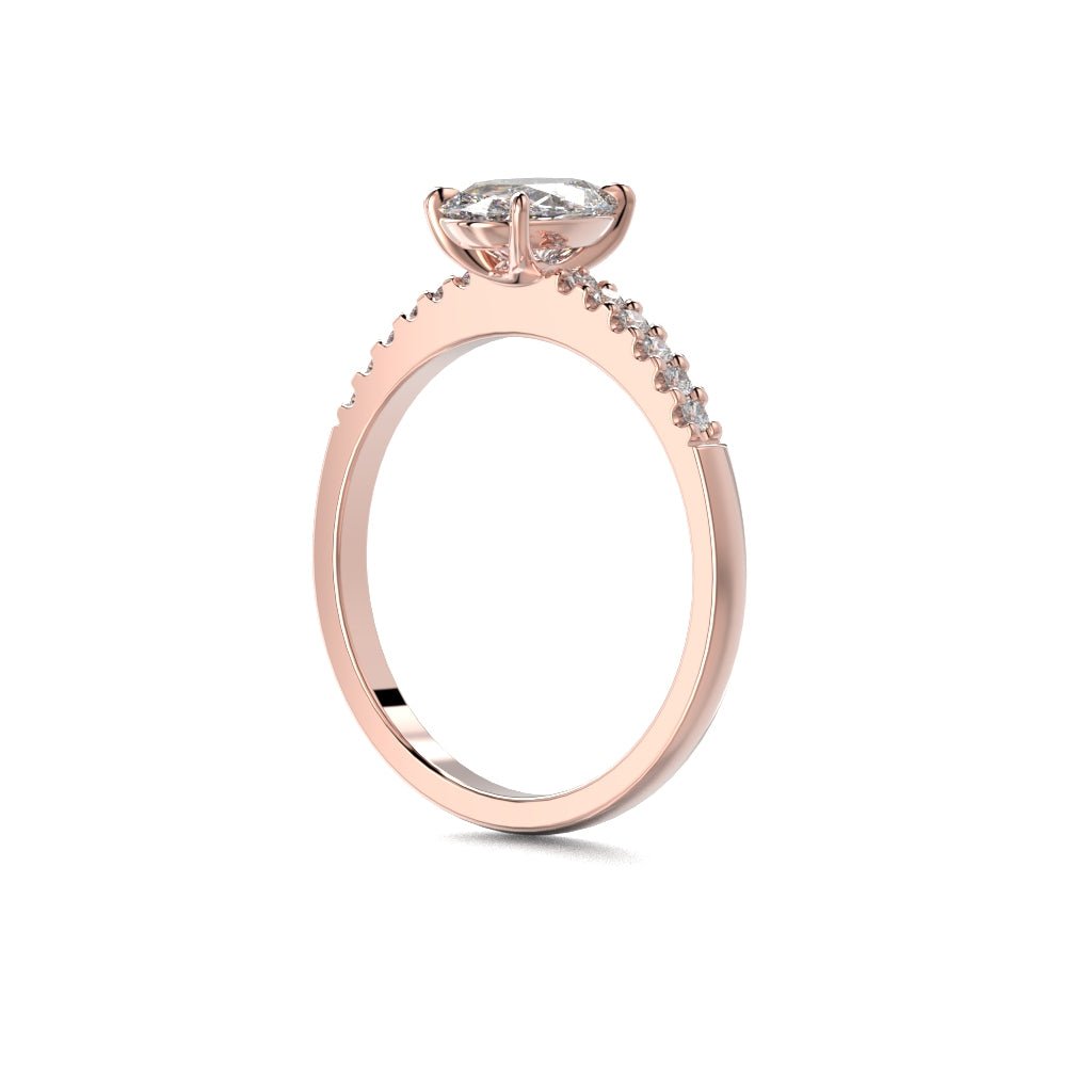 Festive Selena Side 1,12 ct timanttisormus punakulta
