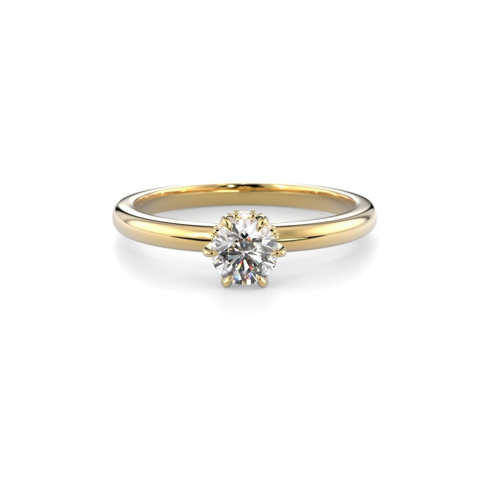 Festive Heidi Hidden Halo 0,38 ct timanttisormus keltakulta, etukuva