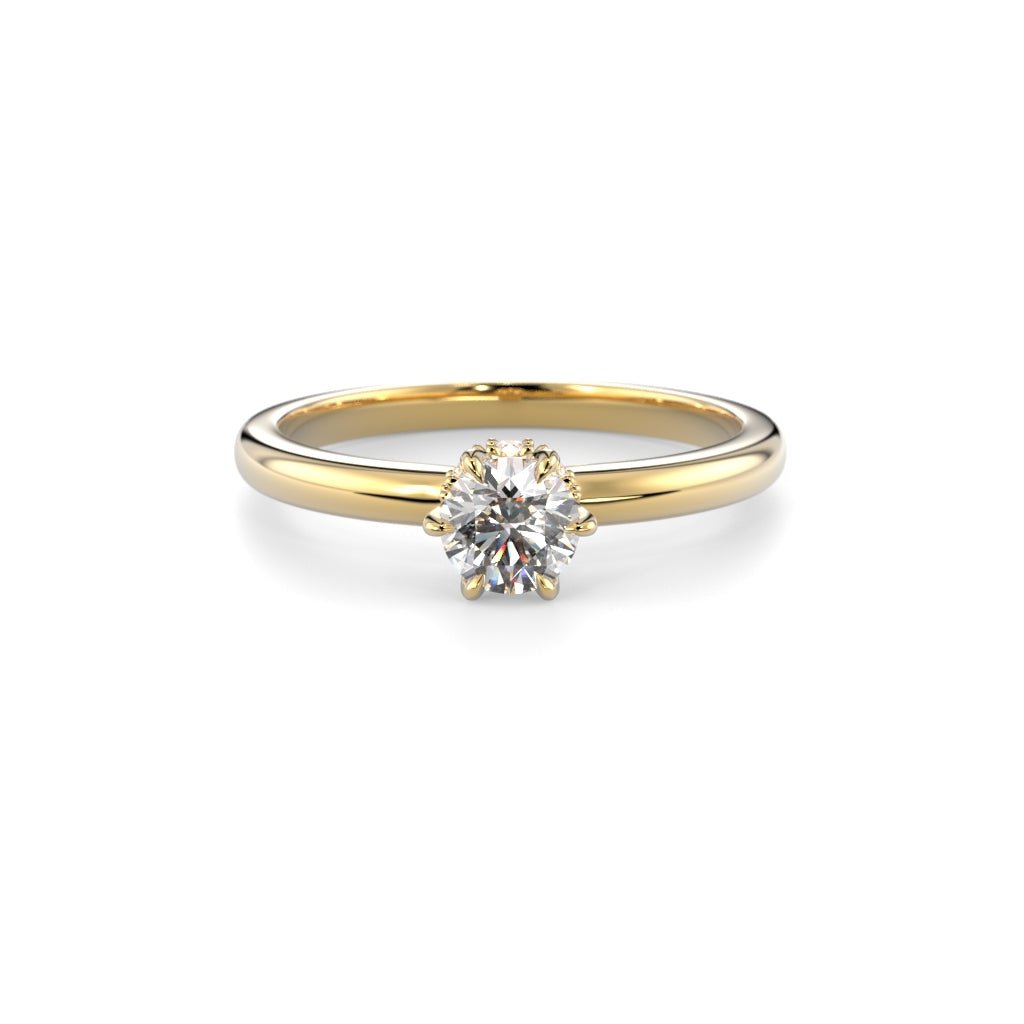 Festive Heidi Hidden Halo 0,38 ct timanttisormus keltakulta, etukuva