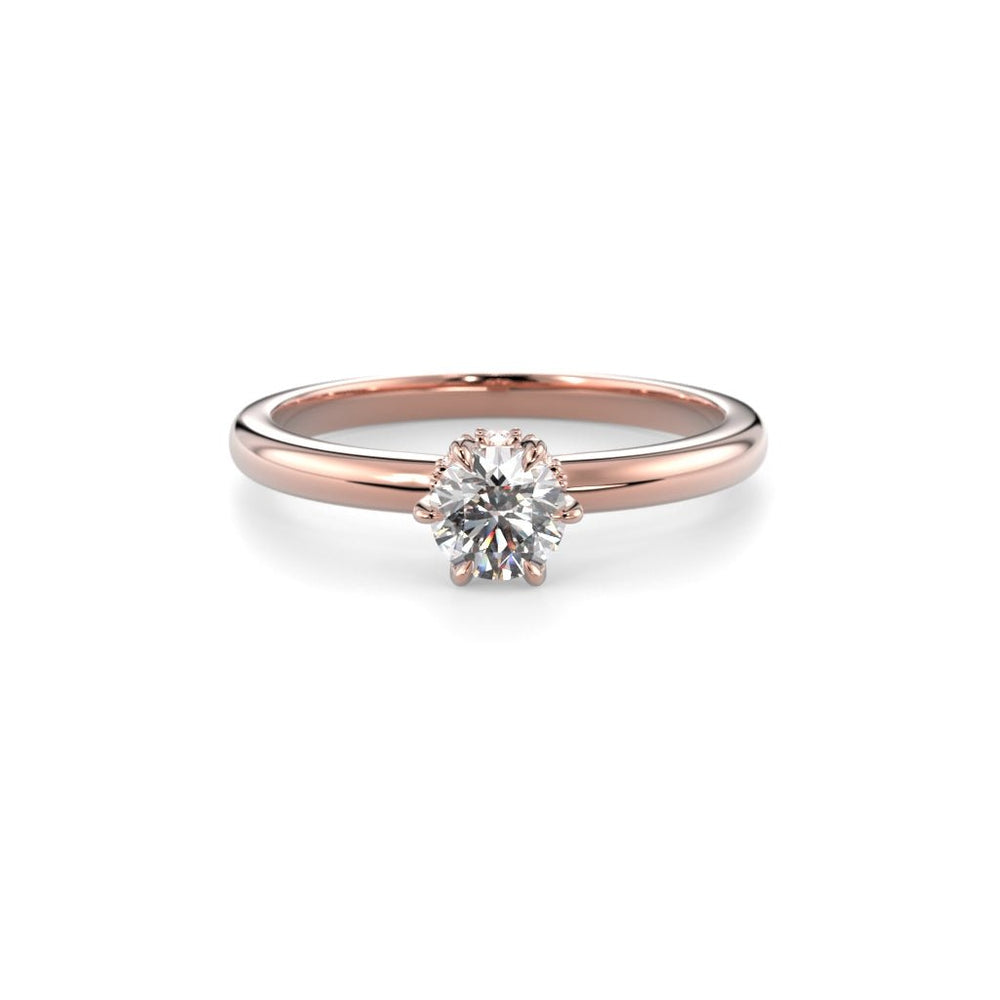 Festive Heidi Hidden Halo 0,38 ct timanttisormus punakulta, etukuva
