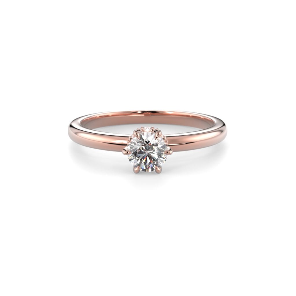 Festive Heidi Hidden Halo 0,38 ct timanttisormus punakulta, etukuva