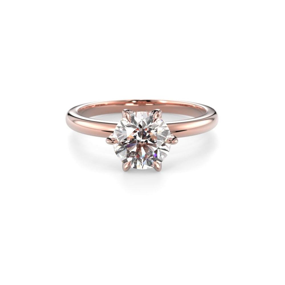 Festive Heidi Hidden Halo 1,10 ct timanttisormus punakulta, etukuva