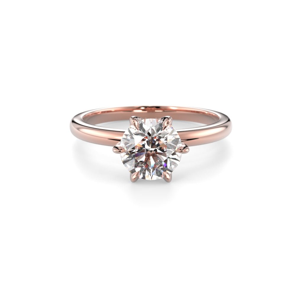 Festive Heidi Hidden Halo 1,10 ct timanttisormus punakulta, etukuva